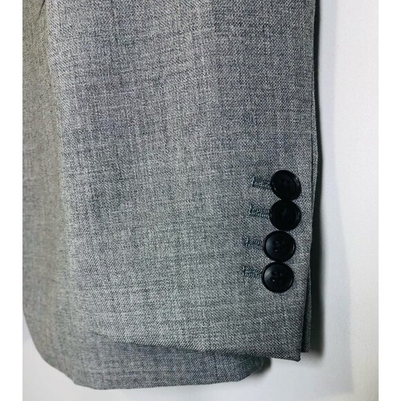 Reiss Mens Gray Peak Hopsack Woven Wool Blazer Suit Jacket Sz 40 New - Picture 6 of 10